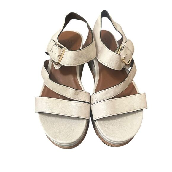 Naturalizer Fitz Wedge Sandals Women's SZ 6.5 Cream Adjustable Straps Boho - Picture 2 of 13